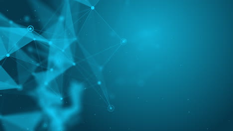 blue technological background with tangled lines. triangles and moving dots. abstract futuristic looping animation.
