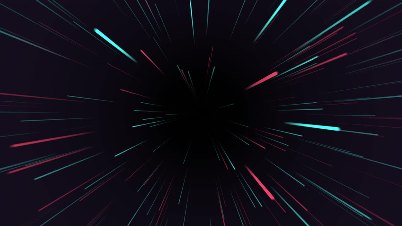 Abstract Light Speed Trails in Teal and Red