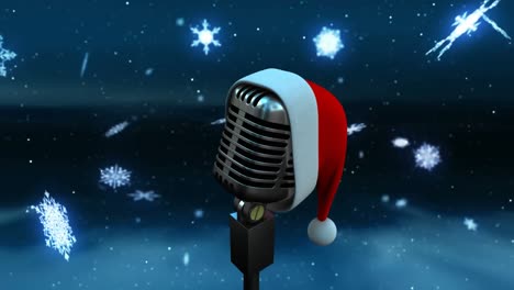 Mikrofon-Und-Weihnachtsmütze