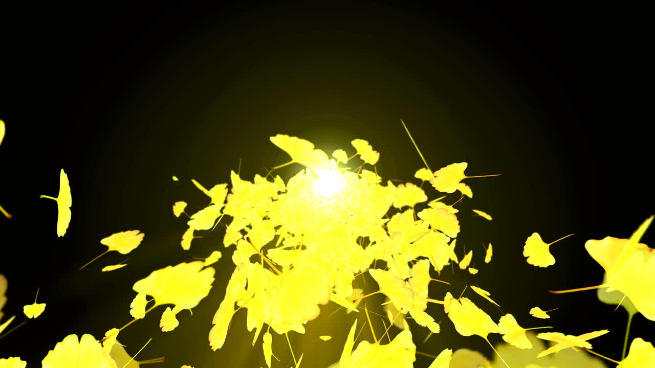 가을 잎의 스핀, 고, cg 애니메이션, 루프