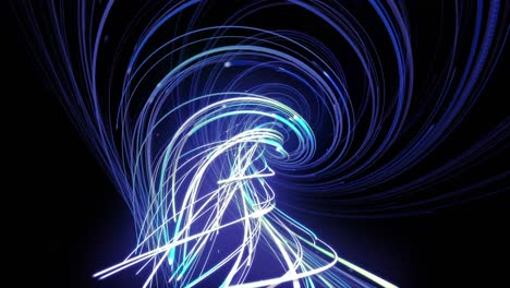 animation of light trails over black background