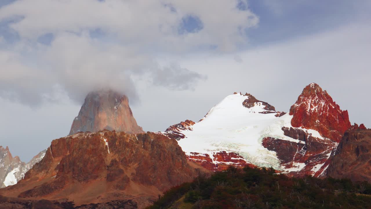 Timelapse showing dramatic clouds forming and dissipating around Cerro Fitz Roy in Patagonia