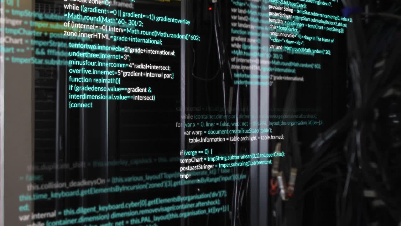 Animation of data processing over server room