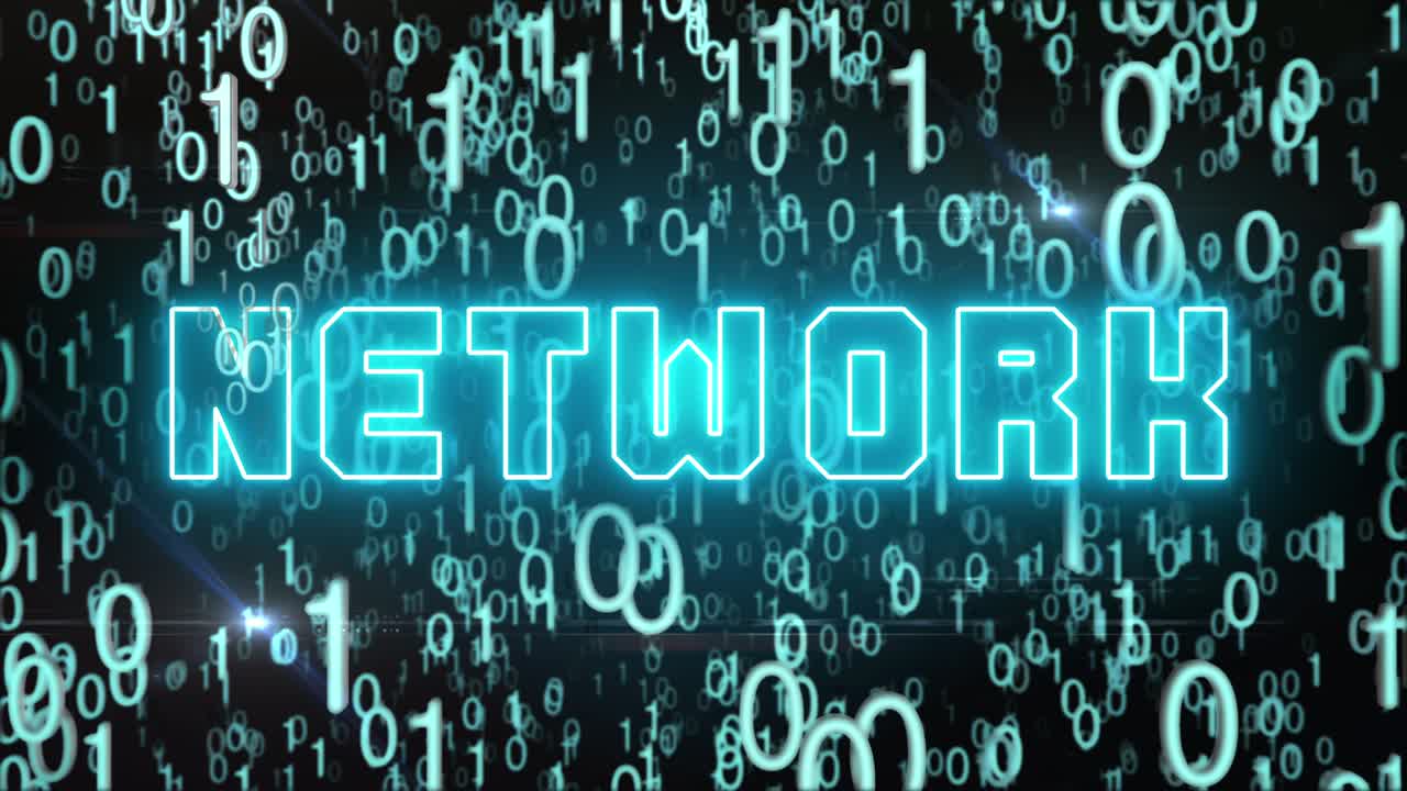 디지털 코드를 가진 파란색 네트워크 개념