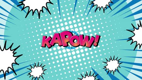 comic-style 'kapow' text expanding and contracting