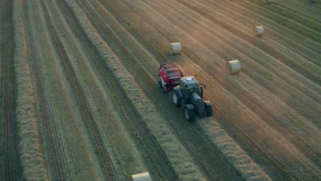 tractor baling straw