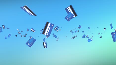 credit plastic card spinning isolated on black background online payment cash withdrawal business