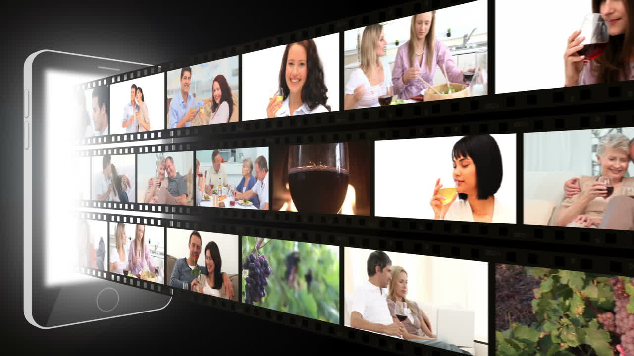 montaje de personas bebiendo vino