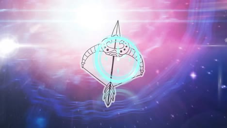 animation of horoscope symbol over clock moving