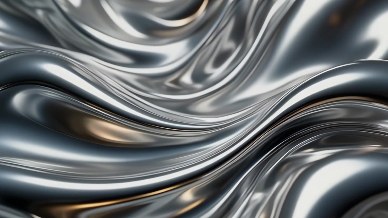 Superficie fluida astratta di metallo argentato