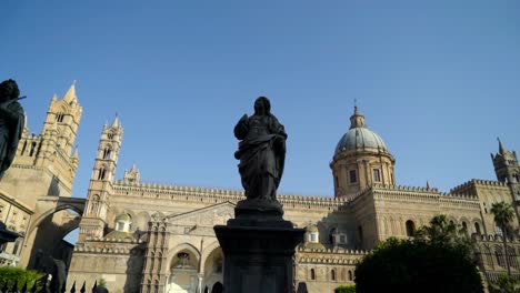 palermo cathedral exterior with statues