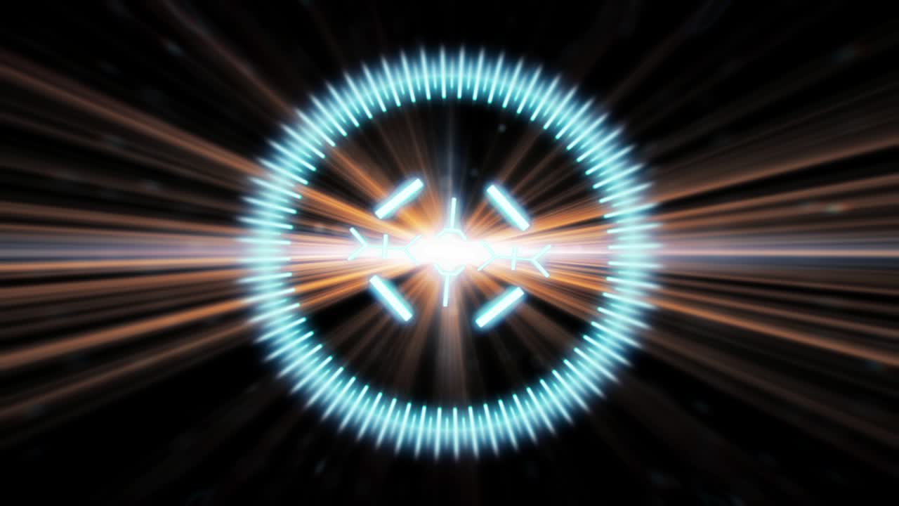 animación en 2d de un objetivo con un fondo de resaltos anamórficos