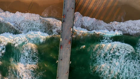 aerial shot of the pier boardwalk, california, usa