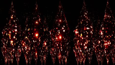 shimmering glitter glare rows of cones. concert background. 3d objects of an abstract scene. living surface cones.