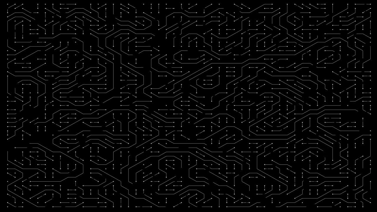 animación de líneas en una placa electrónica abstracta