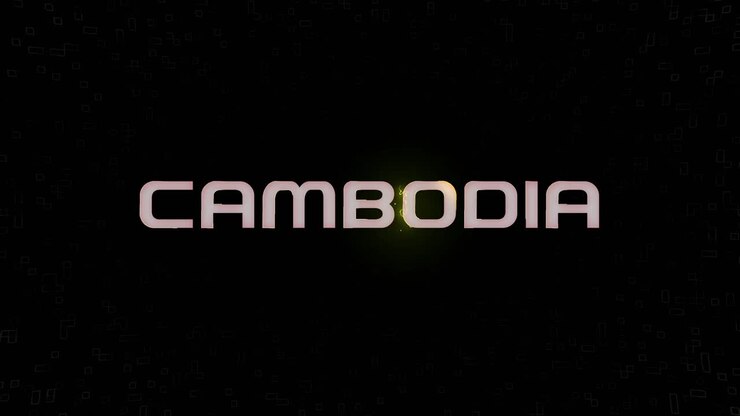 Grafica animata CAMBOGIA elettrificata lampeggiante in bianco, giallo e nero