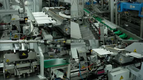 mechatronics. automated production in factory. industrial robot. 4 in 1