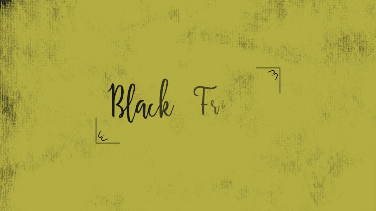 애니메이션 텍스트 검은 금요일 및 모션 추상적 인 기하학적 모양