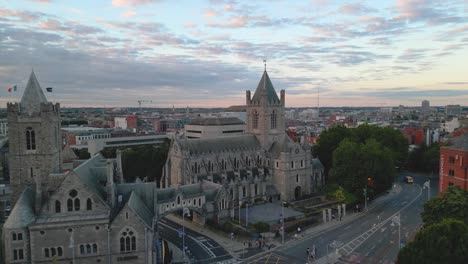 dublinia and christ church cathedral 4k cinematic drone footage - dublin - ireland