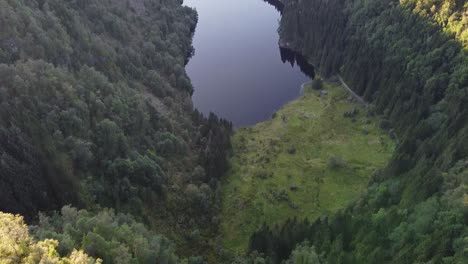 Kossdalsvingane-on-Osterøy-by-drone-in-Norway