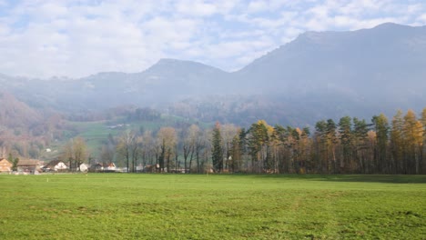 mountains in switzerland while fall