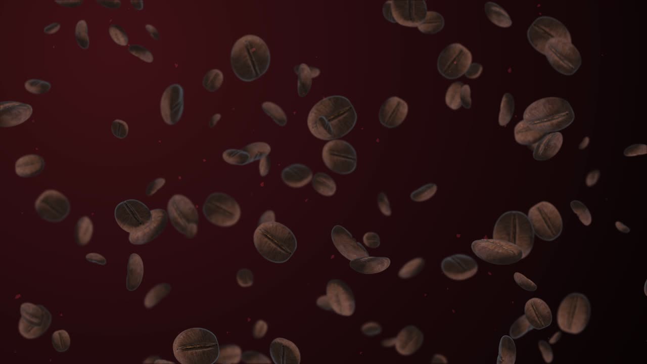 커피 콩 비행 루프 애니메이션