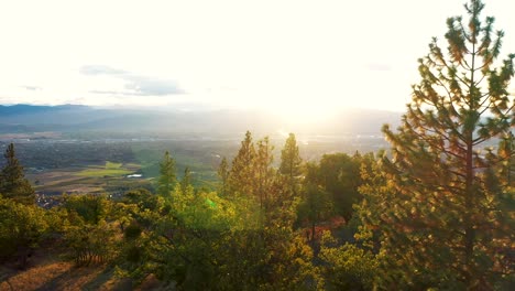 aerial view of the rogue valley in southern oregon at sunset