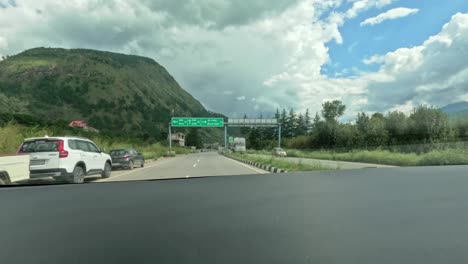 dashboard time lapse view of travel on road from manali to chandigarh
