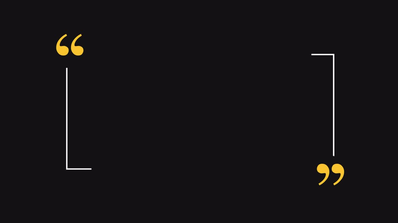텍스트 인용 표시 노란색 프레임 모션 그래픽 비디오 알파 채널 프로어와 함께 투명한 배경 4444