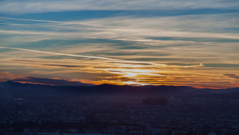 autumn sunset over vienna skyline