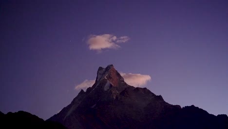 landscape view of mount machhapuchhre range in kaski, nepal.