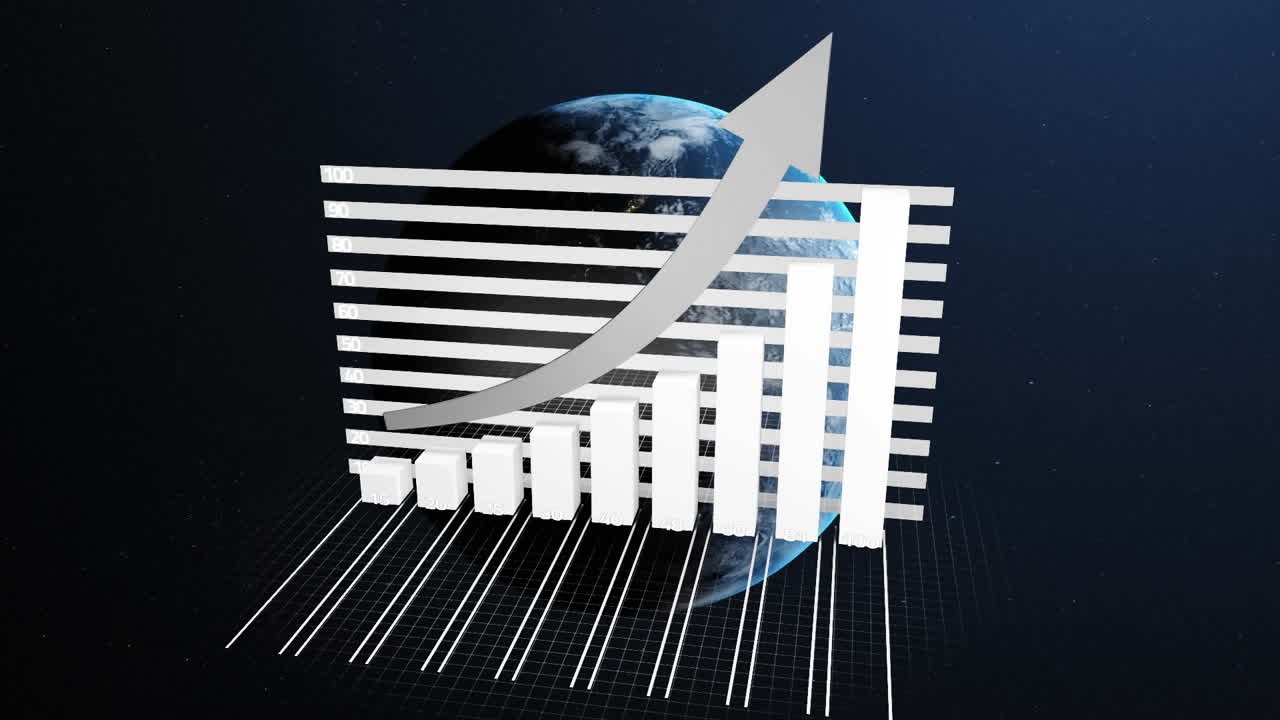 Animation of data processing and statistics over globe