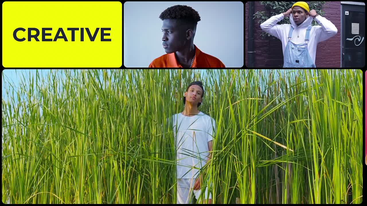 Clean multiscreen slideshow template for modern video presentation and dynamic content showcase