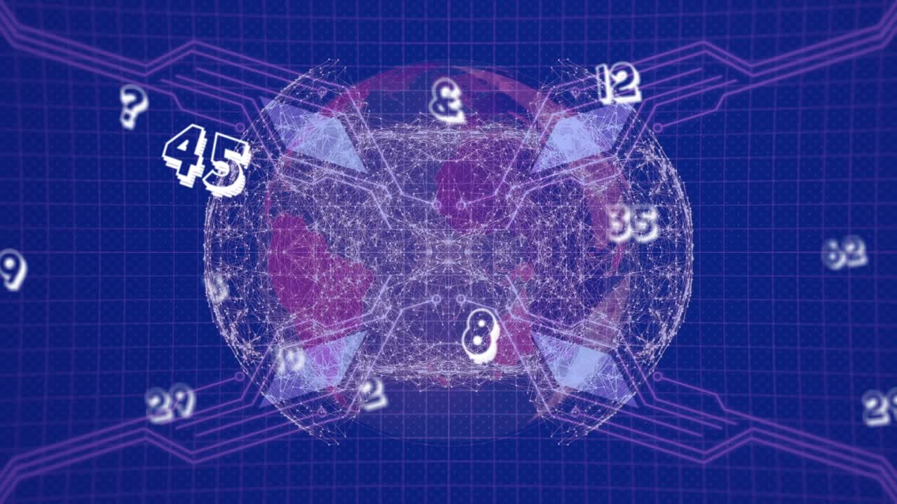 Animazione dell'elaborazione dati sul globo