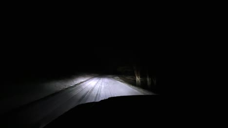 night driving along the blue ridge parkway near boone nc, north carolina