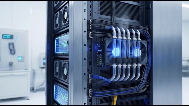 Liquid Cooled Server Rack in Modern Data Center