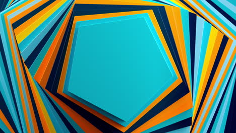 colorful rotating pentagons - abstract geometric loop animation. 3d rendering