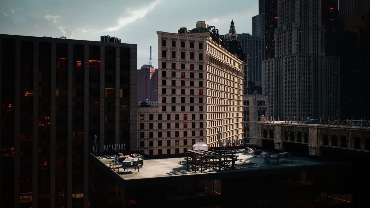 지붕에서 도시의 전망