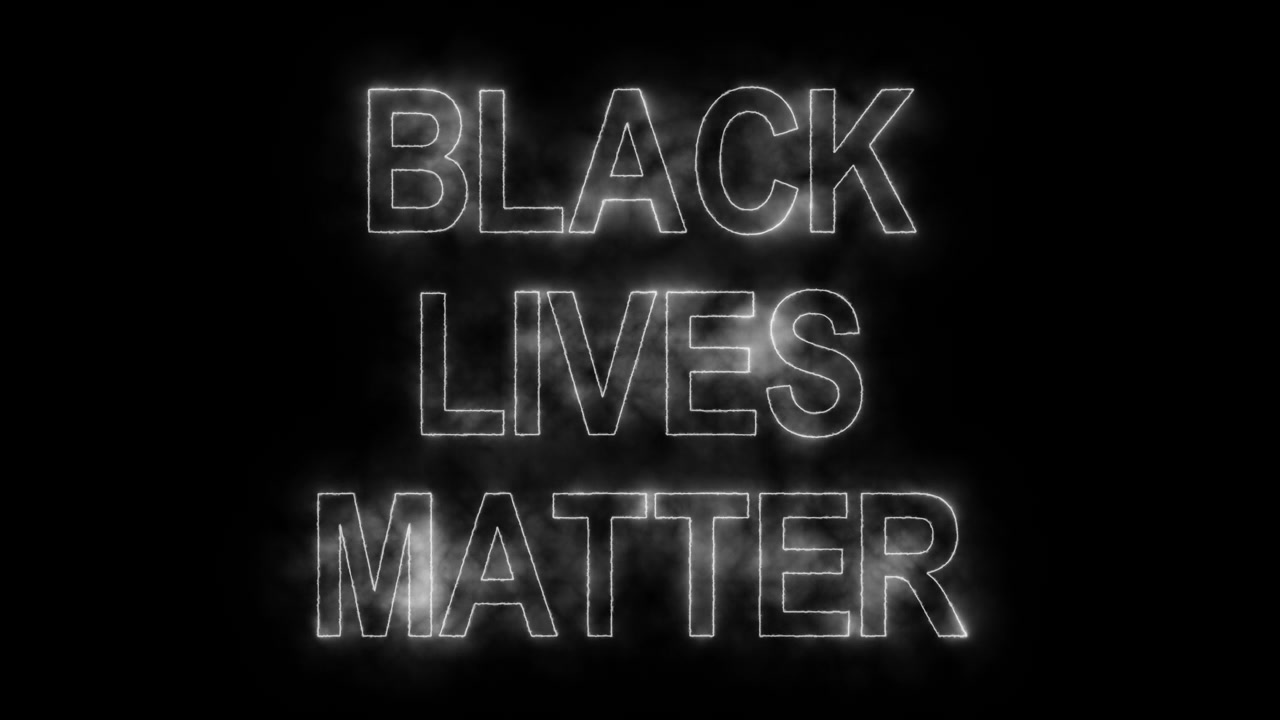 Black Lives Matter animation with fire burning effects