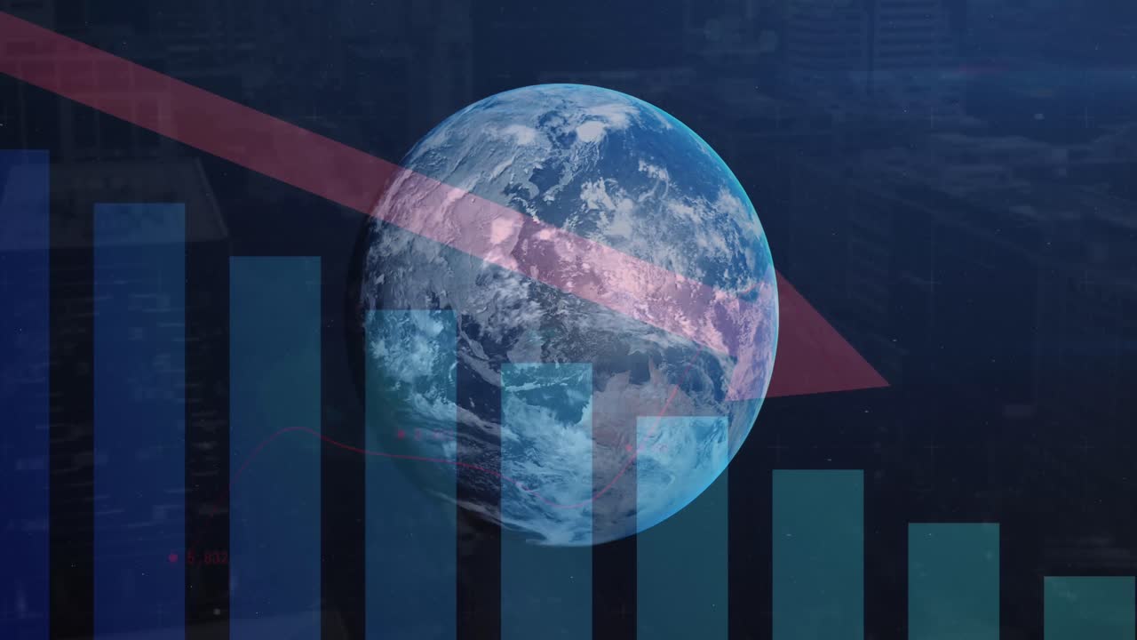 анимация обработки данных по всему миру