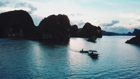 stunning sunset over halong bay, vietnam