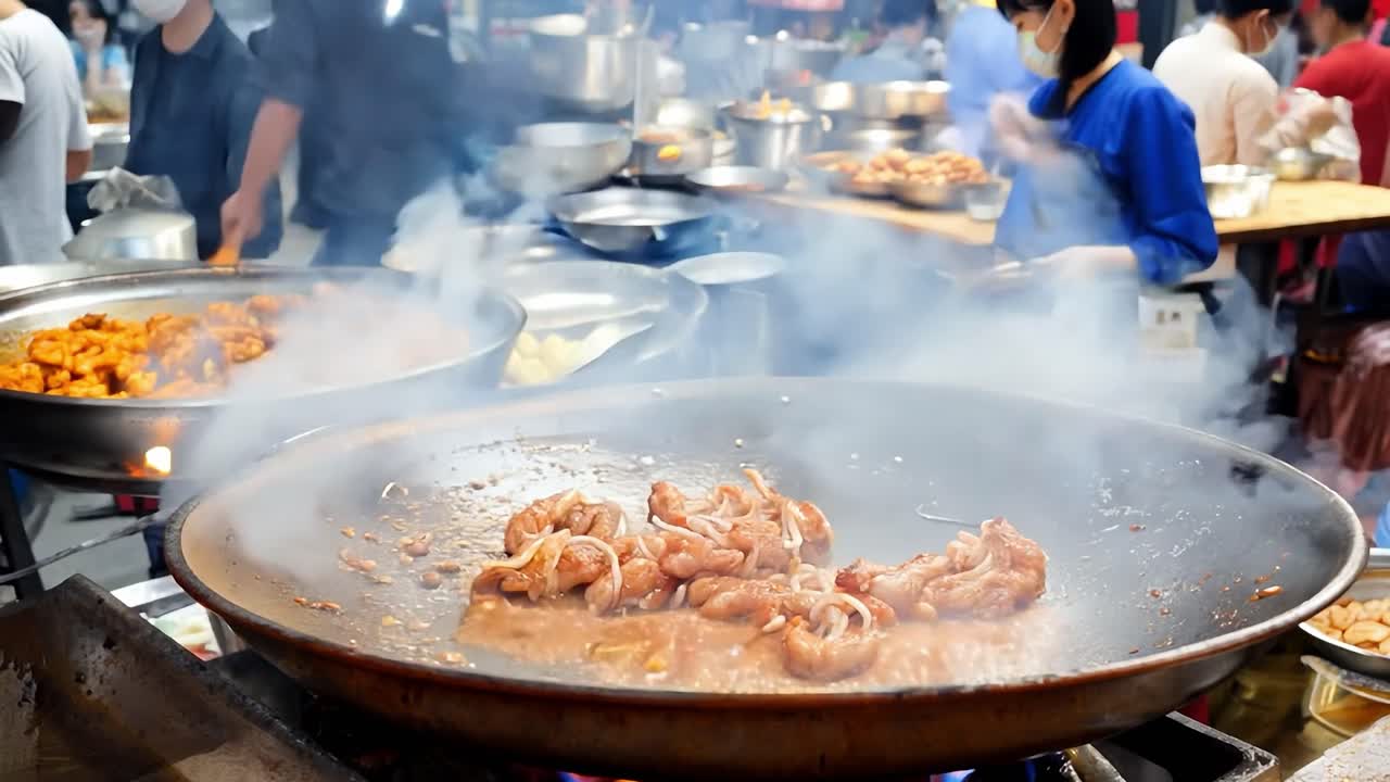 cocción de comida callejera