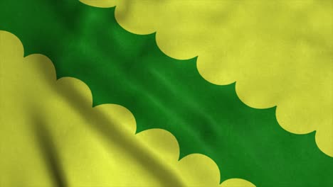 vega baja flag, city of puerto rico, waving in wind. realistic flag background
