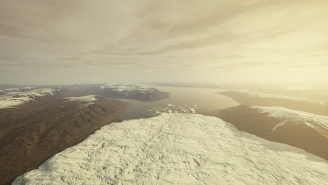 Beautiful-Aerial-view-of-the-massive-Glacier-in-Iceland-and-its-lagoon