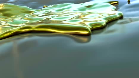 animation depicting liquid gold rolling onto shore.