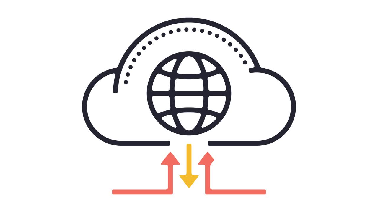 Cloud Hosting Line Icon Animation