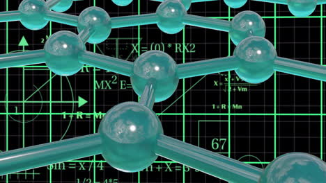 molecular structure and mathematical equations, scientific research animation