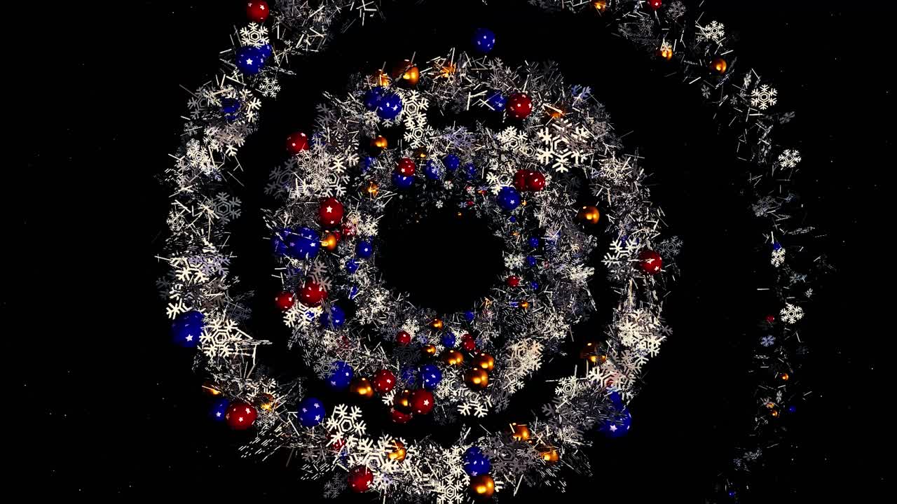 장식품 과 눈알 을 가진 회전 하는 크리스마스 꽃받침