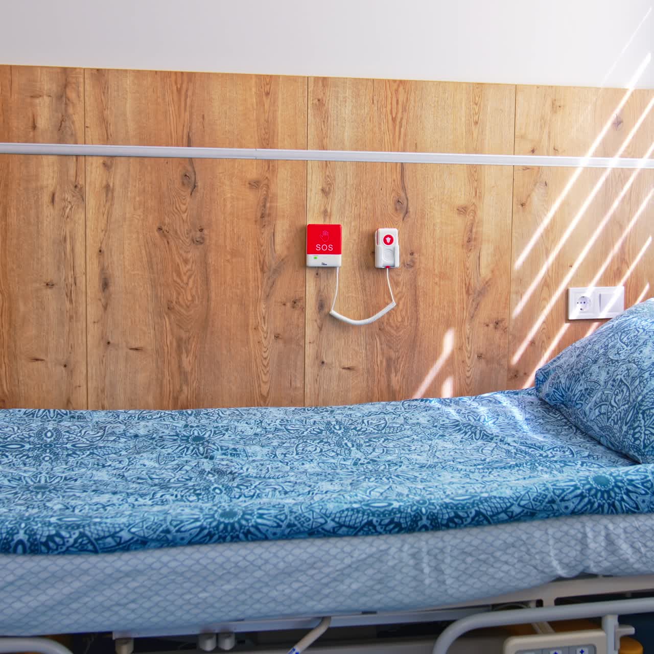 Emergency SOS button on the wall. Equipment in maternity hospital