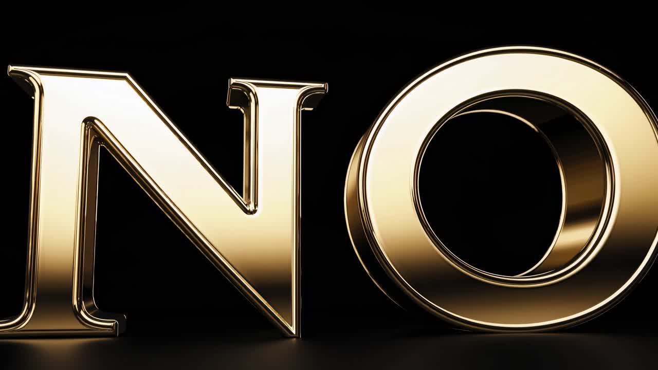 texto metálico 3d dorado brillante que irradia brillo metálico contra un fondo noir, reflejando sombras luminosas con un estilo minimalista elegante